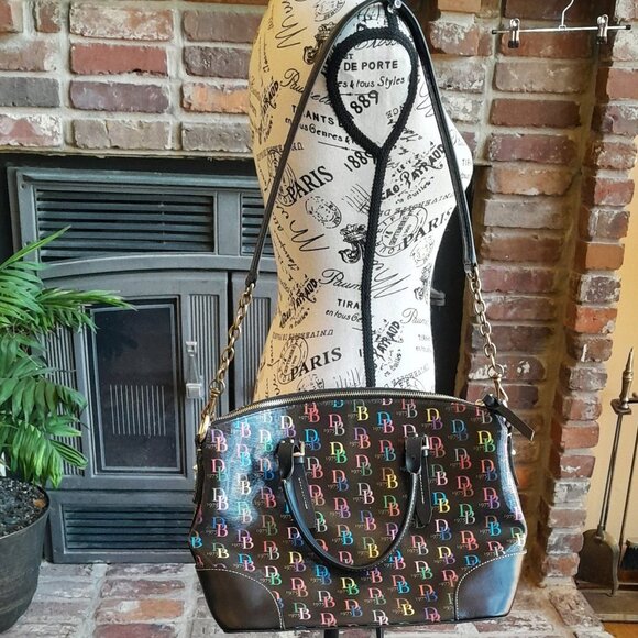 Dooney & Bourke Large Multi Domed Logo Satchel - Picture 11 of 11